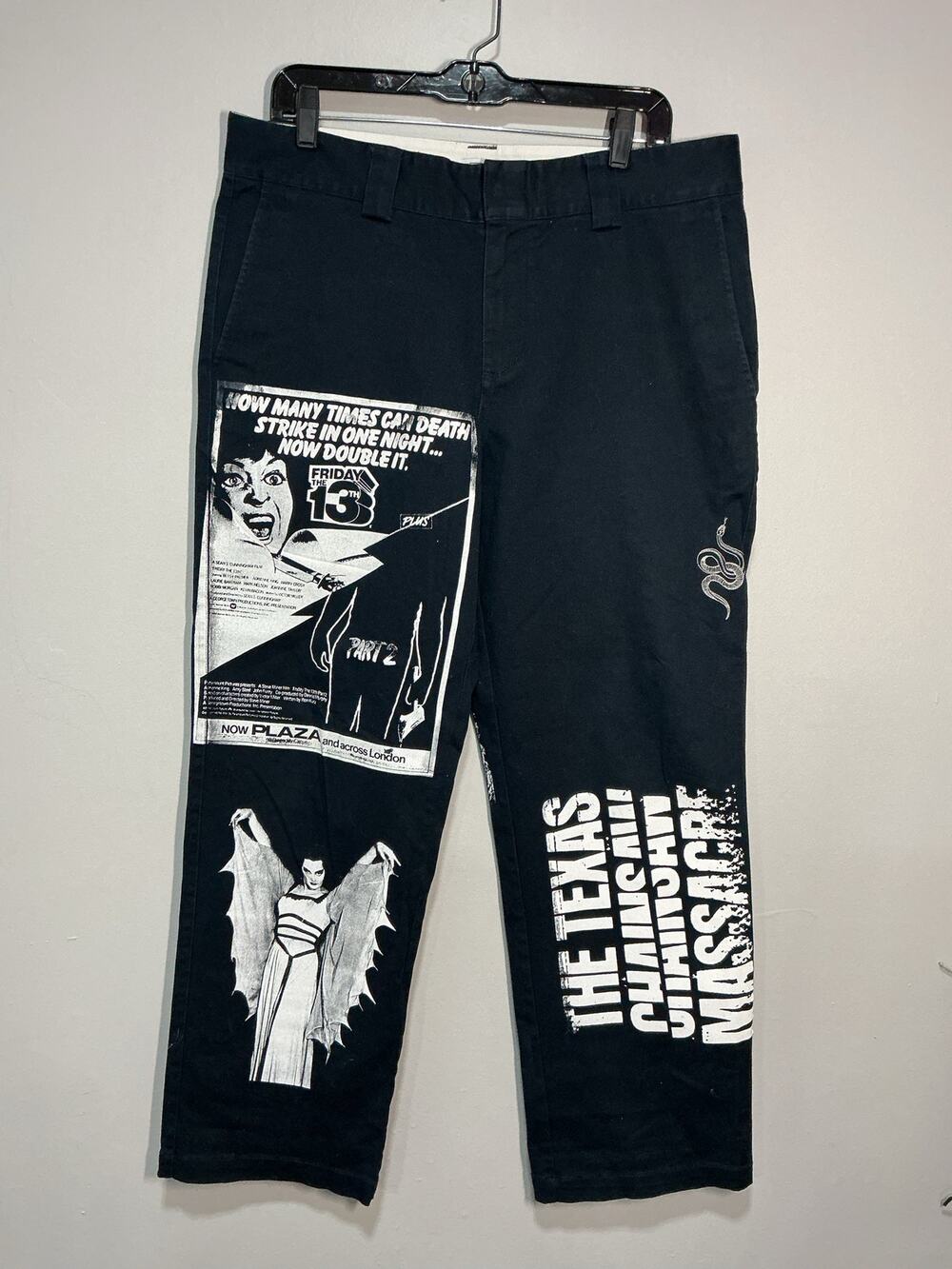 Doomsday Brand Horror Patch Work Trousers - Navy Size L (36x30) EXCELLENT